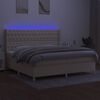 vidaXL Letto a Molle Materasso e LED bianco 200x200cm in Tessuto