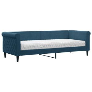 vidaXL Divano Letto con Materasso Blu 80x200 cm in Velluto