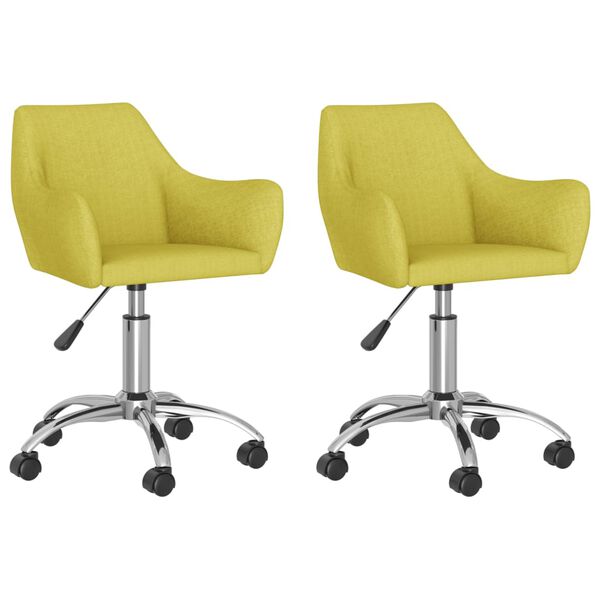 vidaXL Sedie da Pranzo Girevoli 2 pz Verdi in Tessuto
