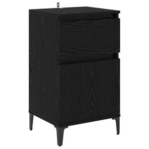 vidaXL Armadio da Notte Rovere Nero 40 x 35 x 70 cm