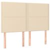 vidaXL Letto a Molle con Materasso e LED Crema 140x190 cm in Tessuto