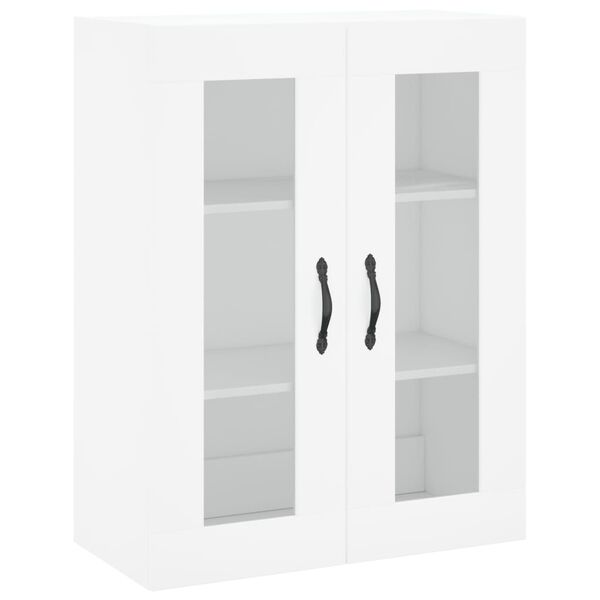 vidaXL Mobile a Parete Bianco Lucido 69,5x34x90 cm Legno Multistrato