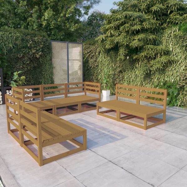 vidaXL Set Salotto da Giardino 7pz Marrone Ambra Legno Massello Pino