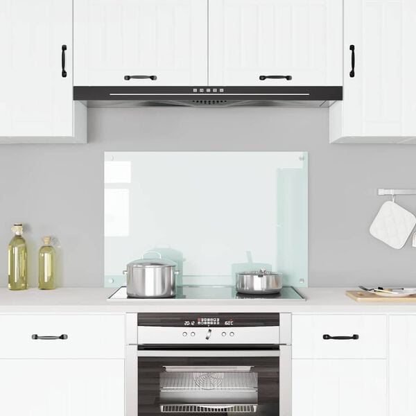 vidaXL Paraschizzi per Cucina Color Latte 90x60 cm in Vetro Temperato