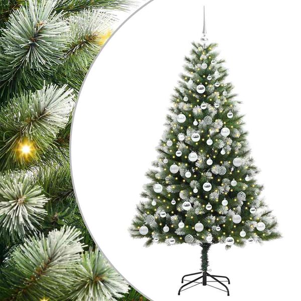 vidaXL Albero di Natale artificiale a cerniera con neve fioccata