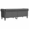 vidaXL Divano Chesterfield Grigio scuro 201.5 x 74.5 x 74.5 cm Tessuto