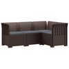 vidaXL Divano da Giardino 4 Posti con Cuscini Aspetto Rattan PP