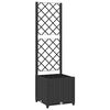 vidaXL Fioriera da giardino con traliccio nera 40x40x136 cm PP