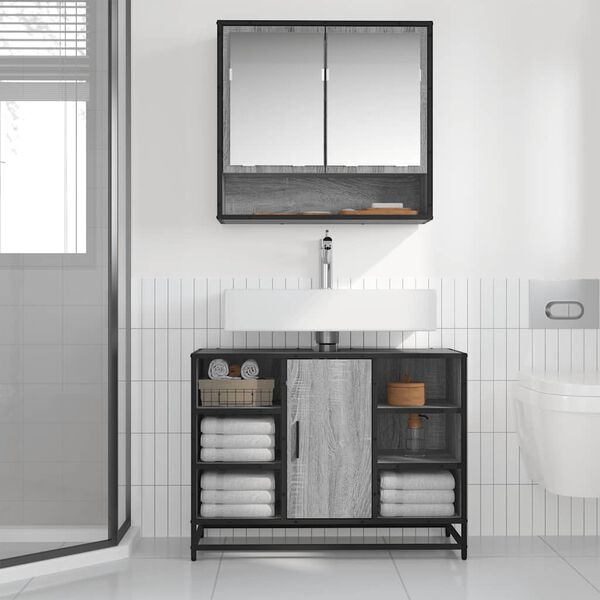 vidaXL Mobile Lavabo Bagno Grigio Sonoma 60x30x60 cm Legno Multistrato