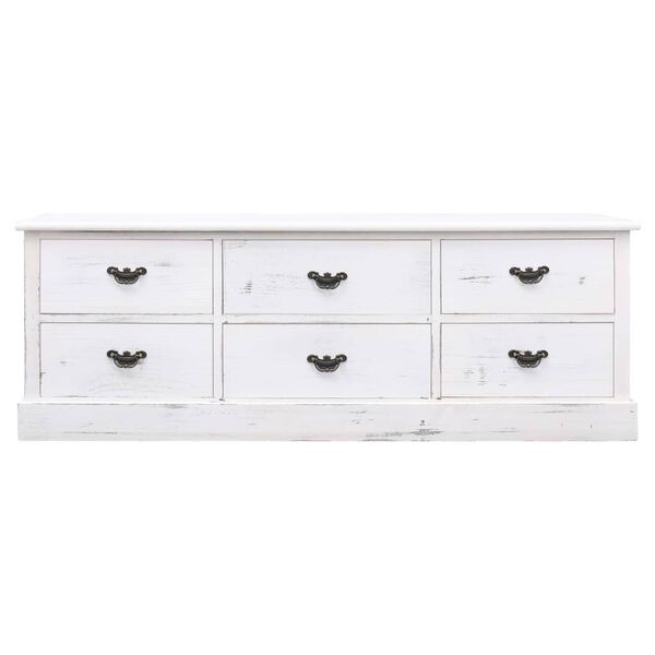 vidaXL Panchina da Ingresso Bianco Anticato 115x30x40 cm in Legno