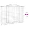 vidaXL Cesti Gabbioni ad Arco 20 pz 200x50x140/160 cm Ferro Zincato