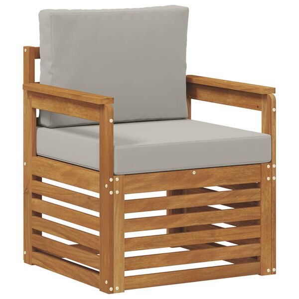 vidaXL Set di divani da esterno con cuscino Naturale 71 x 63 x 73 cm