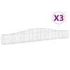 vidaXL Cesti Gabbioni ad Arco 3 pz 400x30x40/60 cm Ferro Zincato