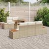 vidaXL Set Divano da Giardino 6 pcs Beige Poly Rattan