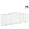 vidaXL Cesti Gabbioni ad Arco 2 pz 400x50x120/140 cm Ferro Zincato
