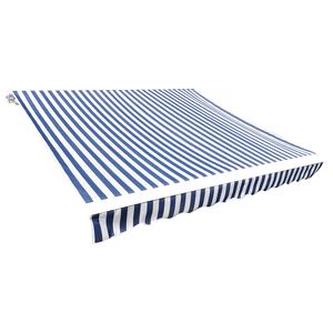 vidaXL Tessuto di Ricambio per Tenda da Sole Blu e Bianco 300x250 cm Poliestere