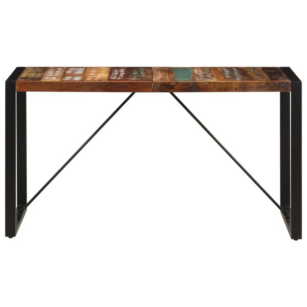 vidaXL Tavolo da Pranzo 140x70x75 cm in Legno Massello di Recupero