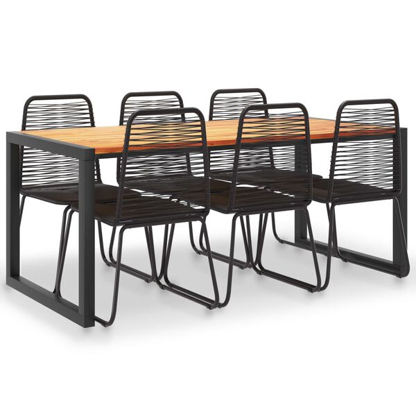vidaXL Set da Pranzo da Giardino 7 pz in Legno Acacia e Polyrattan