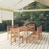 vidaXL Set da Pranzo per Giardino 5 pz in Legno Massello di Teak