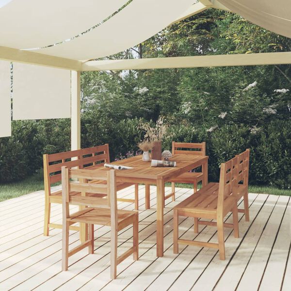 vidaXL Set da Pranzo per Giardino 5 pz in Legno Massello di Teak