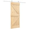 vidaXL Porta scorrevole Naturale e Bianco 80 x 210 cm