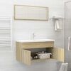 vidaXL Set Mobili da Bagno 2 pz Rovere Sonoma in Legno Multistrato