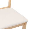 vidaXL Sedie da Pranzo con Cuscini 2 pz Naturale Legno Massello Hevea
