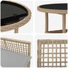 vidaXL Set da Pranzo per Giardino 3 pcs Beige Poly Rattan
