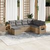 vidaXL Set Divani da Giardino 7 pz con Cuscini Beige in Polyrattan
