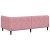 vidaXL Cornice del letto ad angolo Rosa 100 x 200 cm Velluto