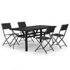 vidaXL Set da Pranzo da Giardino 5 pz Grigio e Nero