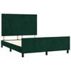 vidaXL Giroletto senza Materasso Verde Scuro 140x200 cm in Velluto
