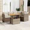 vidaXL Set Divano da Giardino 6 pz con Cuscini Beige in Polyrattan