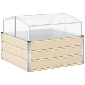 vidaXL Fioriera Avorio 100 x 100 x 77 cm Acciaio zincato