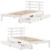 vidaXL Giroletto con Cassetti Bianco 90x200 cm Legno Massello di Pino
