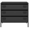 vidaXL Credenza Nera 68x39x58,5 cm in Acciaio Laminato a Freddo