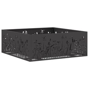 vidaXL Focolare Nero 80 x 80 x 30 cm Acciaio
