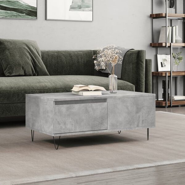 vidaXL Tavolino Salotto Grigio Cemento 90x50x36,5 cm Legno Multistrato