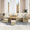 vidaXL Set Divano da Giardino 9 pcs Beige polyrattan