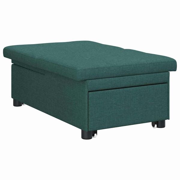 vidaXL Divano letto Verde scuro 194 x 67 x 37 cm Tessuto