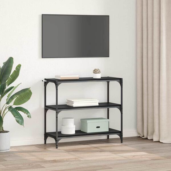 vidaXL Armadio per Libri Rovere Nero 80 x 33 x 70,5 cm