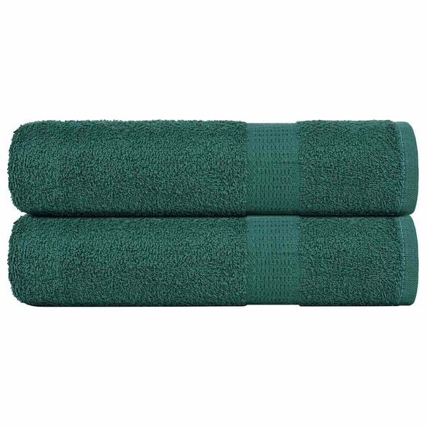 vidaXL Asciugamani da doccia FROGN 2 pz Verde 70x140 cm 360 g/m&sup2;