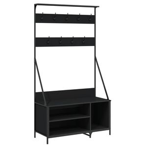 vidaXL Appendiabiti con Porta Scarpe Nero 100x41x184 cm