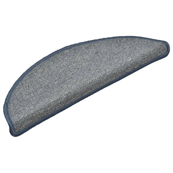 vidaXL Tappetini per scale 15 pz 56x17x3 cm grigio chiaro e blu semicircolari