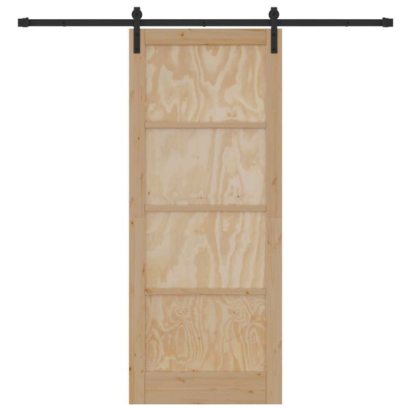 vidaXL Porta scorrevole Marrone 86 x 211 cm Pino massello
