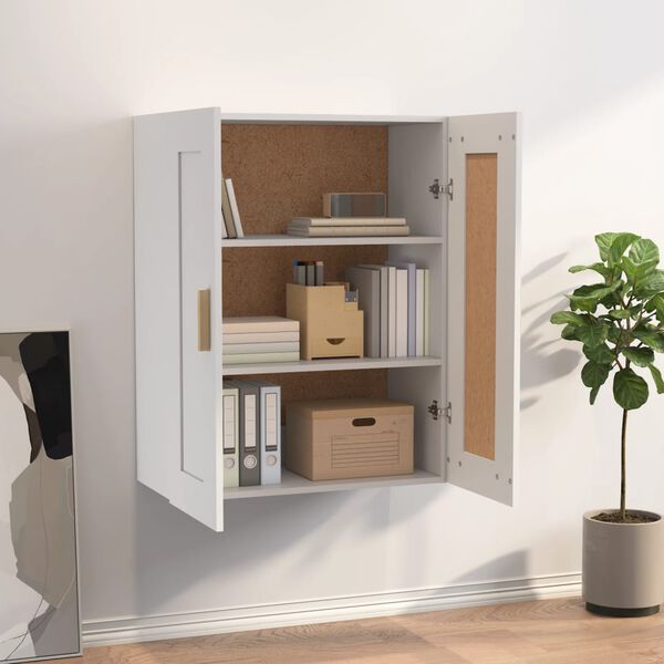 vidaXL Mobile a Parete Bianco 69,5x32,5x90 cm in Legno Multistrato