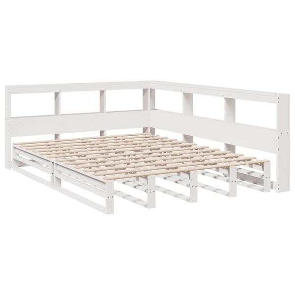 vidaXL Letto Libreria senza Materasso Bianco 160x200 cm Legno di Pino