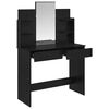 vidaXL Toilette con Specchio con cassetto Rovere Nero 96 x 39 x 142 cm