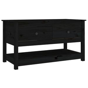 vidaXL Tavolino da Salotto Nero 102x49x55 cm in Legno Massello di Pino