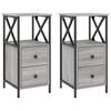 vidaXL Comodini 2 pz Grigio Sonoma 34x35,5x70 cm in Legno Multistrato